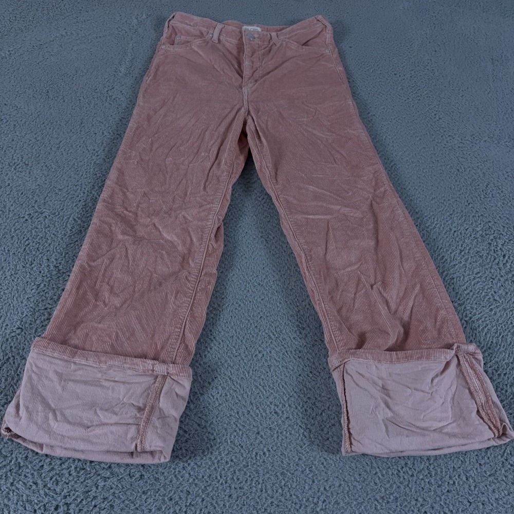 Anthropologie Pilcro The Scotty Pants Womens 28‎ Pink Corduroy Straight Cuffed